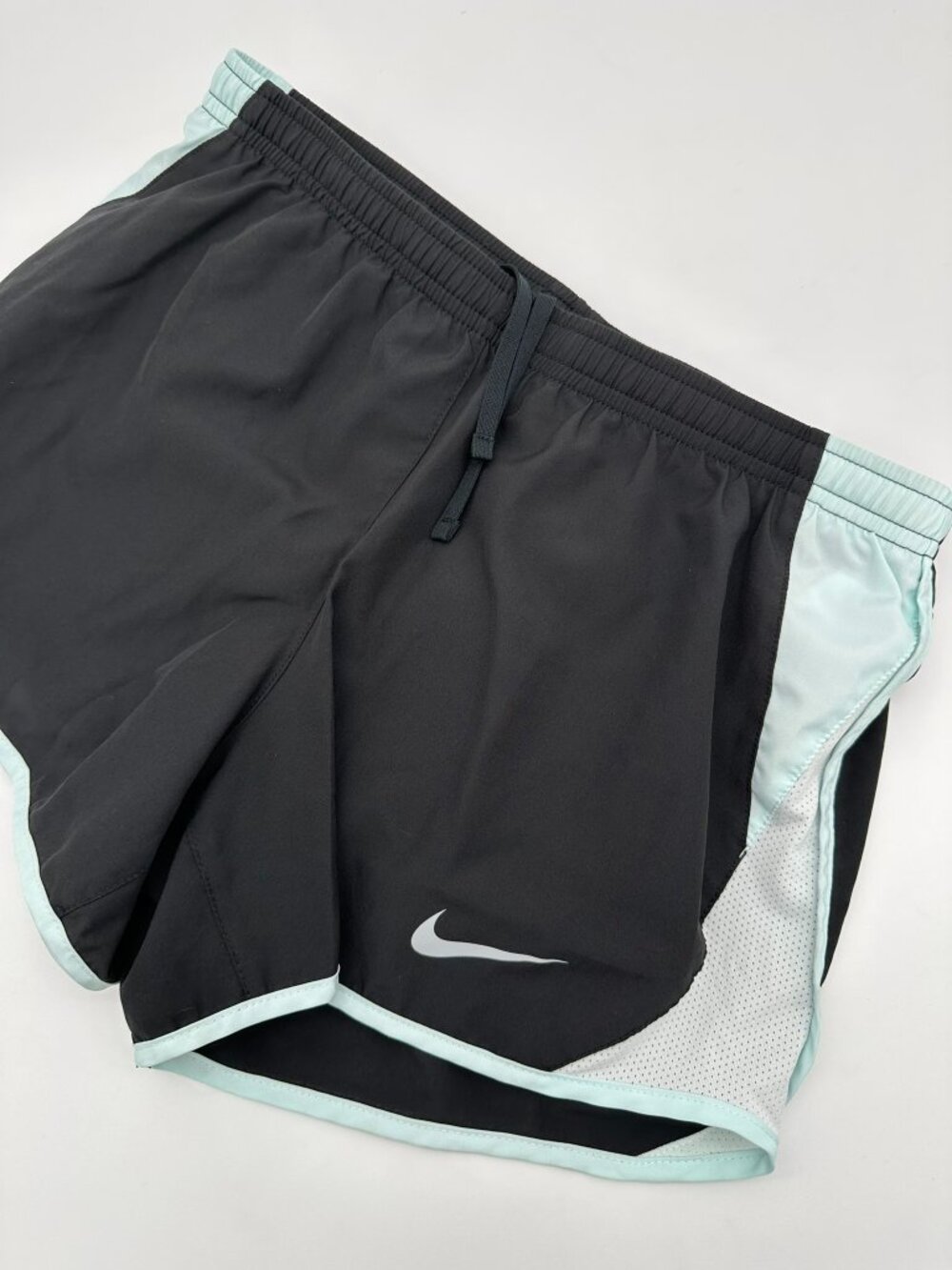 Nike Women's Dri-Fit 10K Brief Lined Running Shorts, Size‎ Small, Black/Teal
